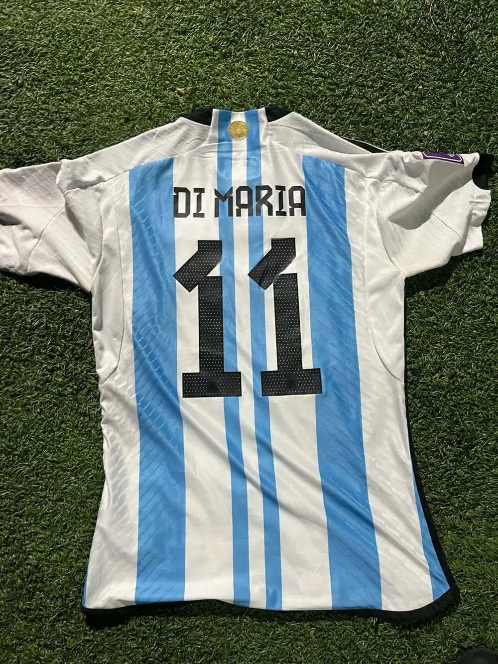 Adidas Argentina 2022 World Cup Home Authentic Player Version Jersey #11 Di Mari